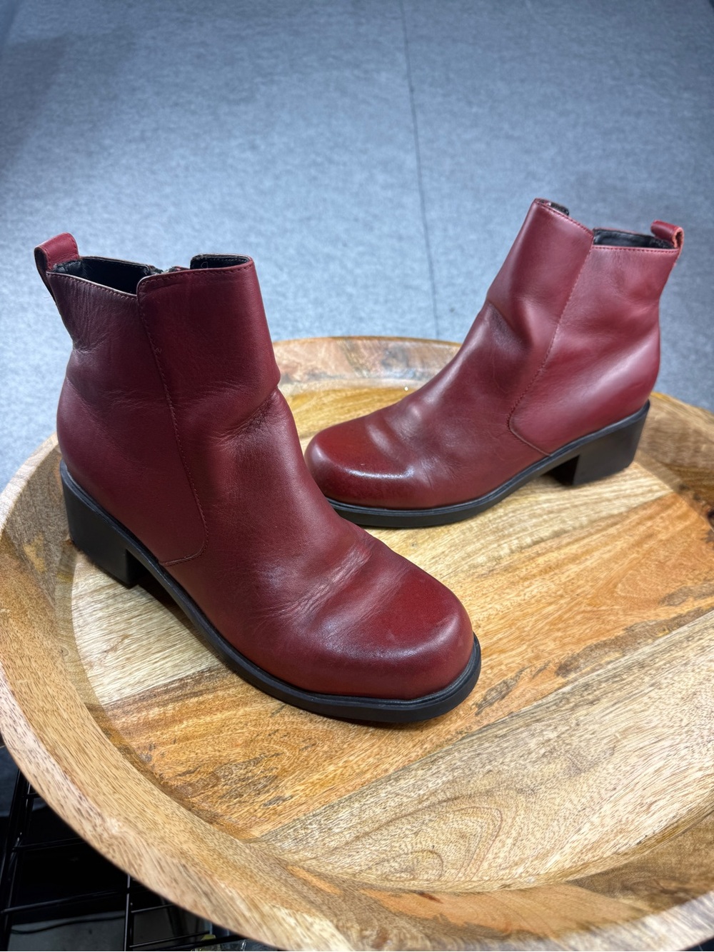 Earth Shoe Burgundy Leather Ankle Boots 9.5 | Lollie Closet